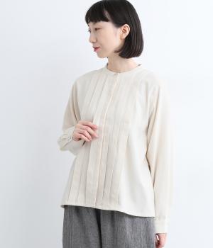 コットンビエラ裏ピーチ起毛ブラウス(アイボリー-F)