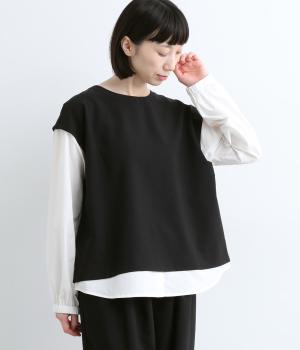 TR平織ドッキングプルオーバー(ブラック-F)