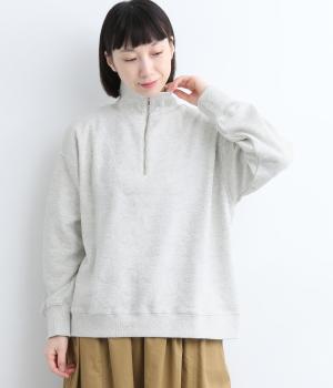 ドットジャカードカットソー襟ファスナープルオーバー(オートミール-F)