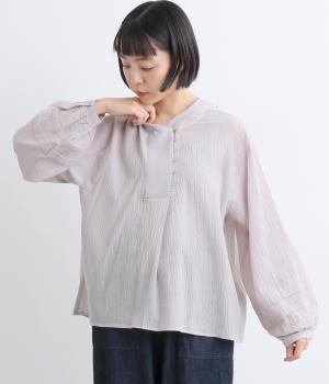 コットンクレープチュニックプルオーバー(グレー-F)