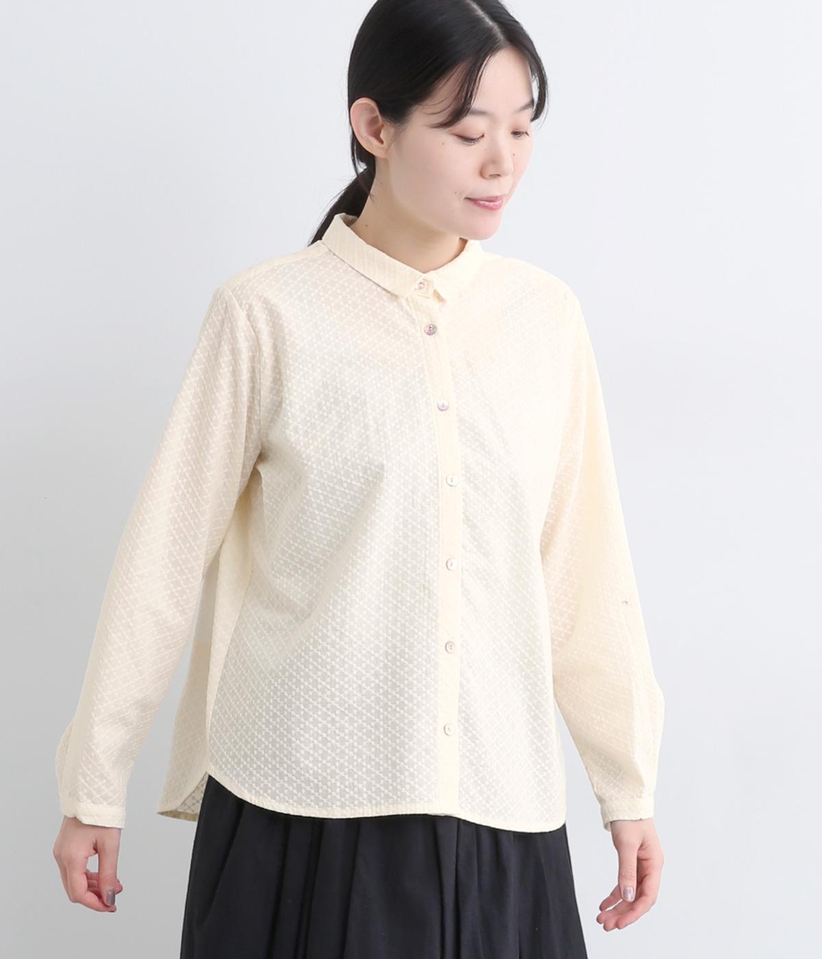 小花刺繍レースブラウス(アイボリー-F)