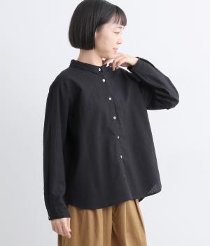 小花刺繍レースブラウス(ブラック-F)