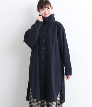 コットン平織微起毛　チュニックワンピース(ネイビー-F)