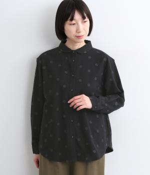 ドット刺繍　ブラウス(ブラック-F)