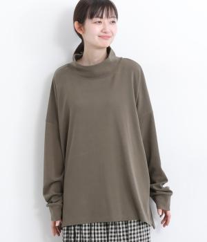 ソフティジャージハイネックチュニックプルオーバー(モカ-F)