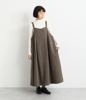 コットンツイル微起毛2wayジャンパースカート(チャコール-F)