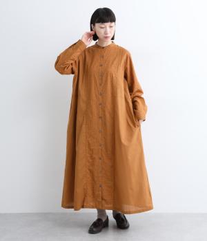 エンブロイダリーコットンワンピース(キャメル-F)