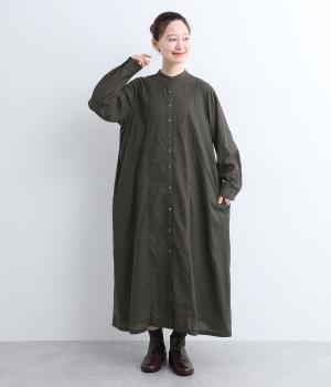 エンブロイダリーコットンワンピース(チャコール-F)