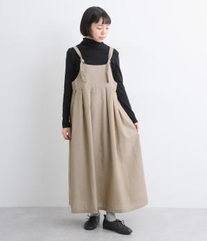 ツイード調平織ジャンパースカート(ベージュ-F)