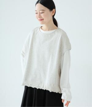 【8月中旬発売予定】ミニミニ裏毛 裾メローTシャツベスト(オートミール-F)