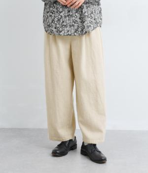 コットンリネン　綾織パンツ(キナリ-F)