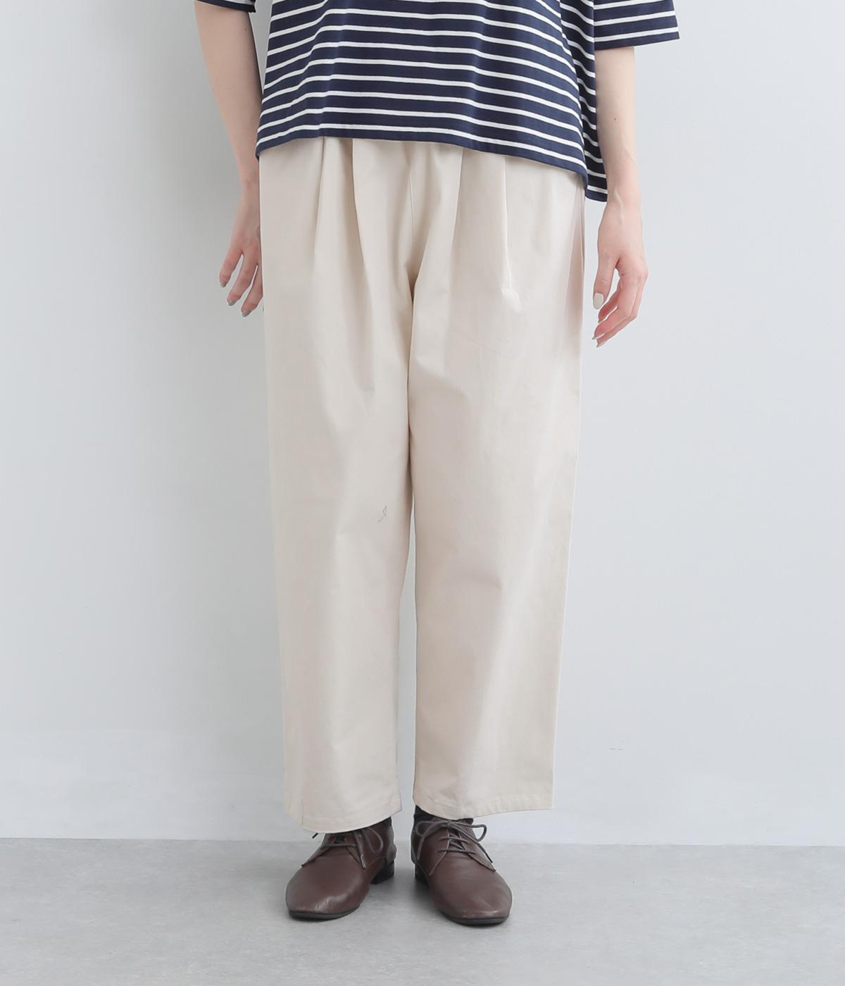 コットンツイル　ストレッチパンツ(アイボリー-F)