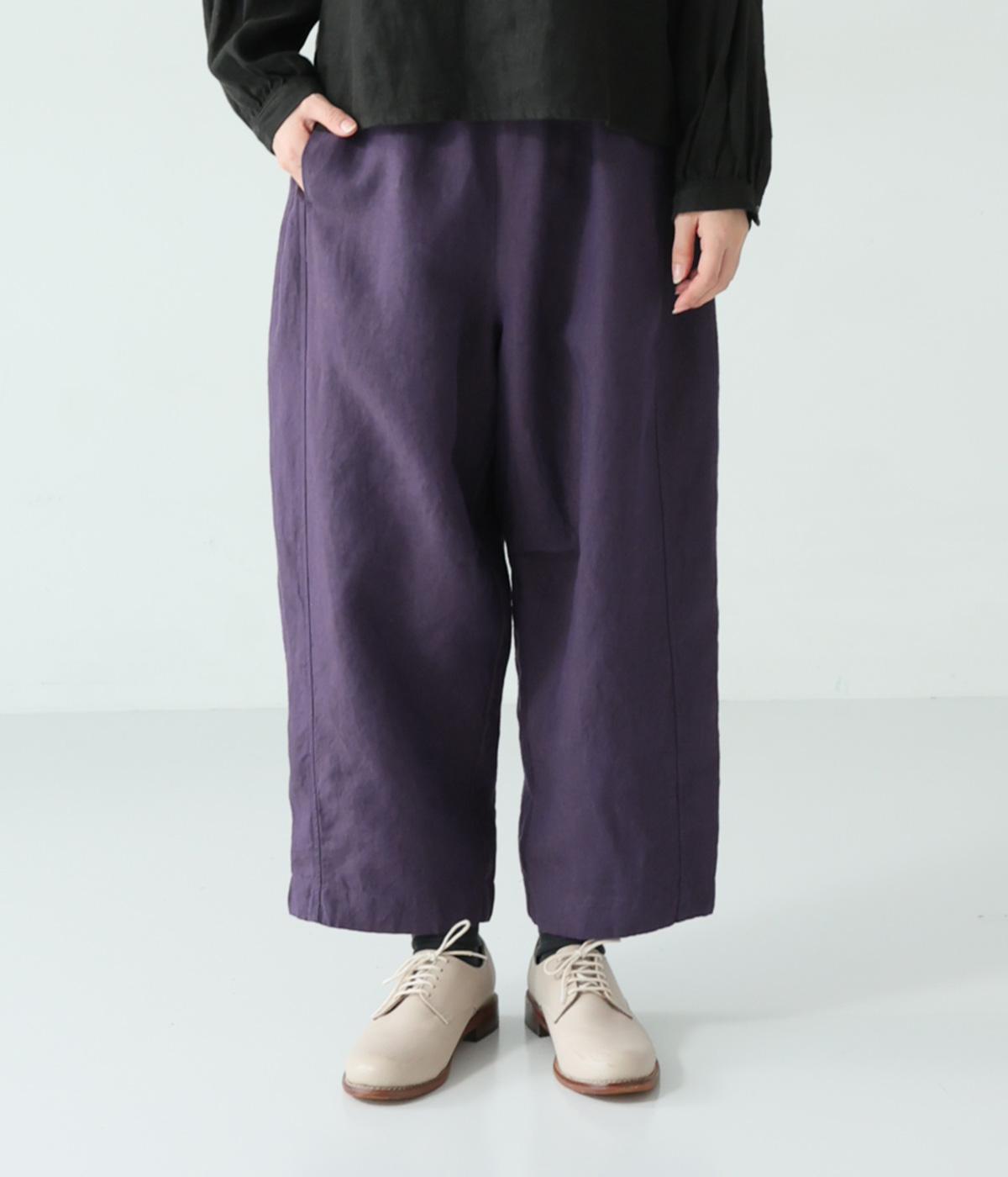 フレンチリネン　シャンブレーパンツ(パープル-F)