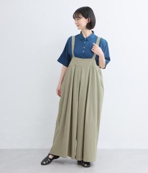 コットンツイル　タックサロペット(グレー-F)