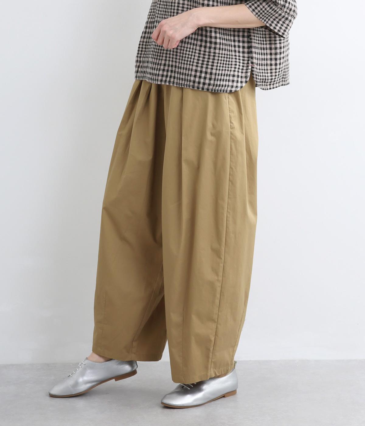 コットンツイル　タックパンツ(ベージュ-F)