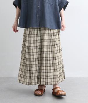 コットンシャーリングチェックパンツ(オフホワイト-F)