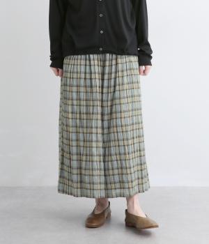 コットンシャーリングチェックパンツ(サックス-F)