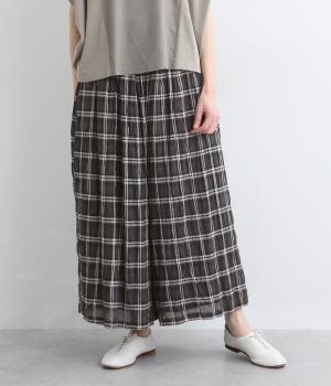 コットンシャーリングチェックパンツ(ネイビー-F)