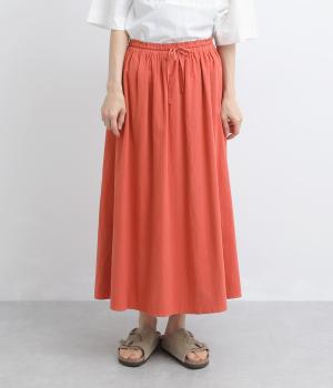 コットン混ガーゼシャンブレー　2wayスカート(レッド-F)