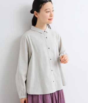 コットン　ダンガリーブラウス(グレー-F)