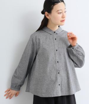 コットン　ダンガリーブラウス(ブラック-F)