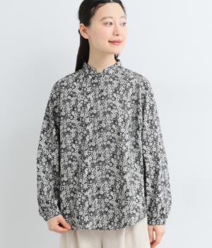 アソート　花柄プリントブラウス(ブラック-F)