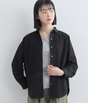 エンブロイダリー　コットンブラウス(ブラック-F)