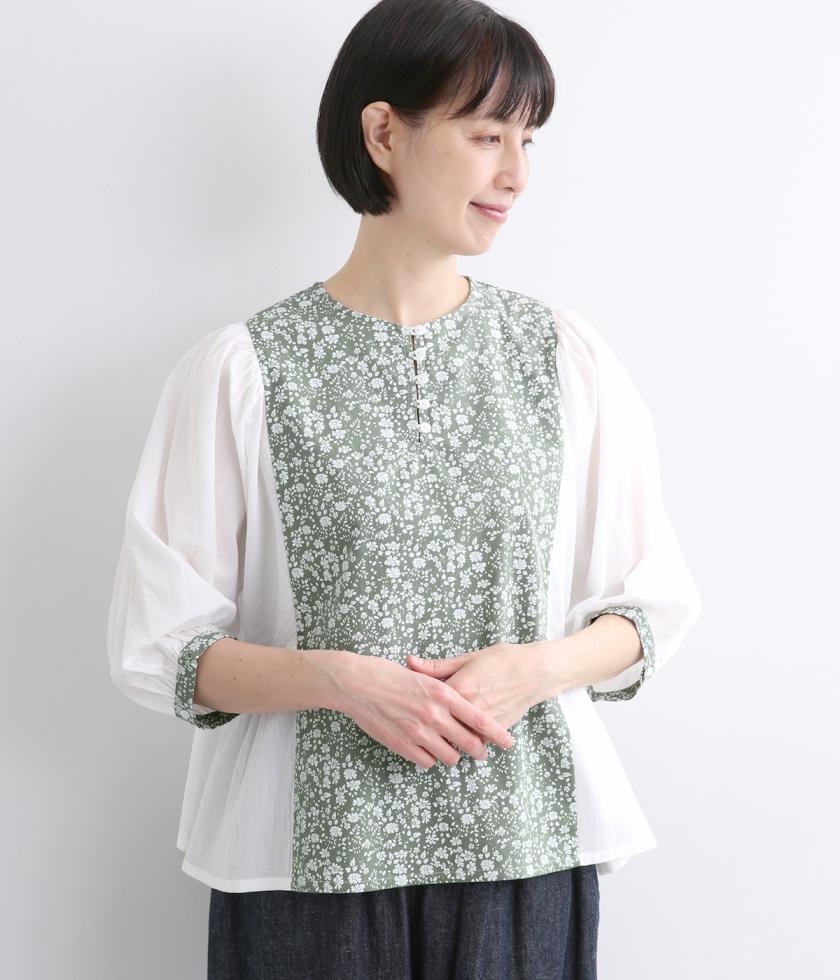 フラワーパッチワークブラウス