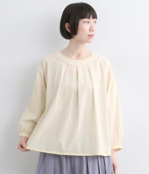 コットンローンプルオーバーブラウス(アイボリー-F)