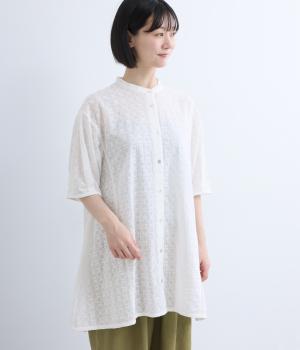 花柄刺繍チュニック(オフホワイト-F)