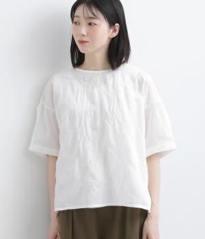 コットンローンリングドット刺繍　ブラウス(オフホワイト-F)