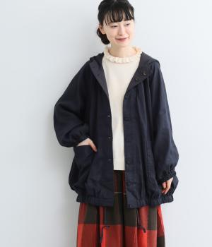 リネンナイロンリバーシブルコート（ネイビー・F）