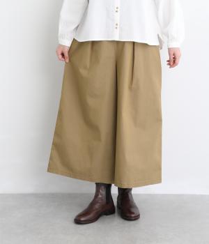 コットン混ストレッチツイルパンツ(ベージュ-F)
