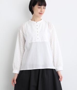 コットン刺繍ブラウス(オフホワイト-F)