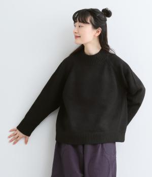 リサイクルヤーンニットプルオーバー（ブラック・F）