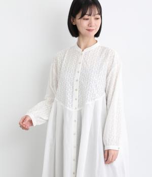 コットン刺繍ワンピース(オフホワイト-F)