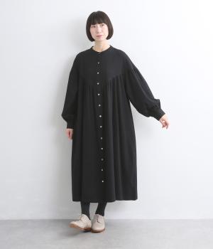 コットンビエラ裏ピーチ起毛ワンピース（ブラック・F）