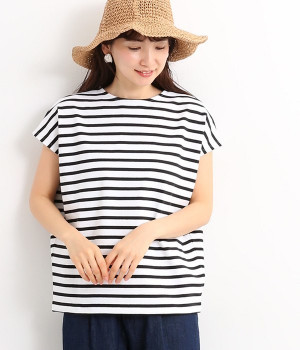 【CHANTECLAIR】ワイドプルオーバー(ホワイト×ブラック-ONESIZE)