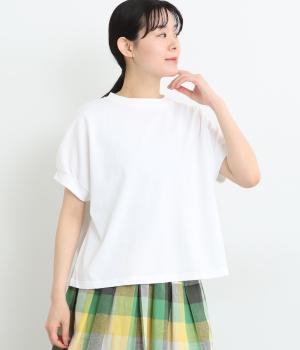 コットン空紡糸袖リブワイドプルオーバー(ホワイト-ONESIZE)