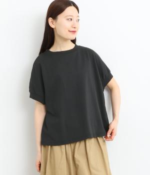 コットン空紡糸袖リブワイドプルオーバー(ブラック-ONESIZE)