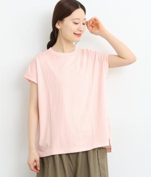 空紡糸ドライコットン切替えプルオーバー(ピンク-ONESIZE)