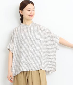 バックサテンアムンゼンドルマンワイドブラウス(ホワイト系-ONESIZE)