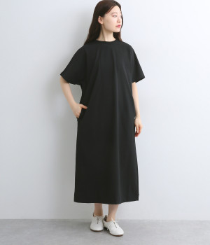 クアトロセブン天竺バックタックカットワンピース(ブラック-ONESIZE)