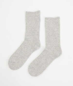 【極暖シルクシリーズ】内側シルク2重編み靴下(シルバー-ONESIZE)