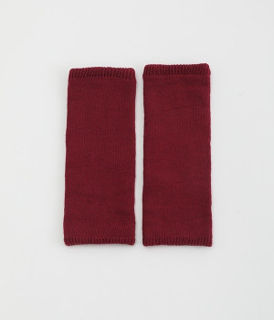 【極暖シルクシリーズ】内側シルク2重編み　レッグウォーマー(紅色-ONESIZE)