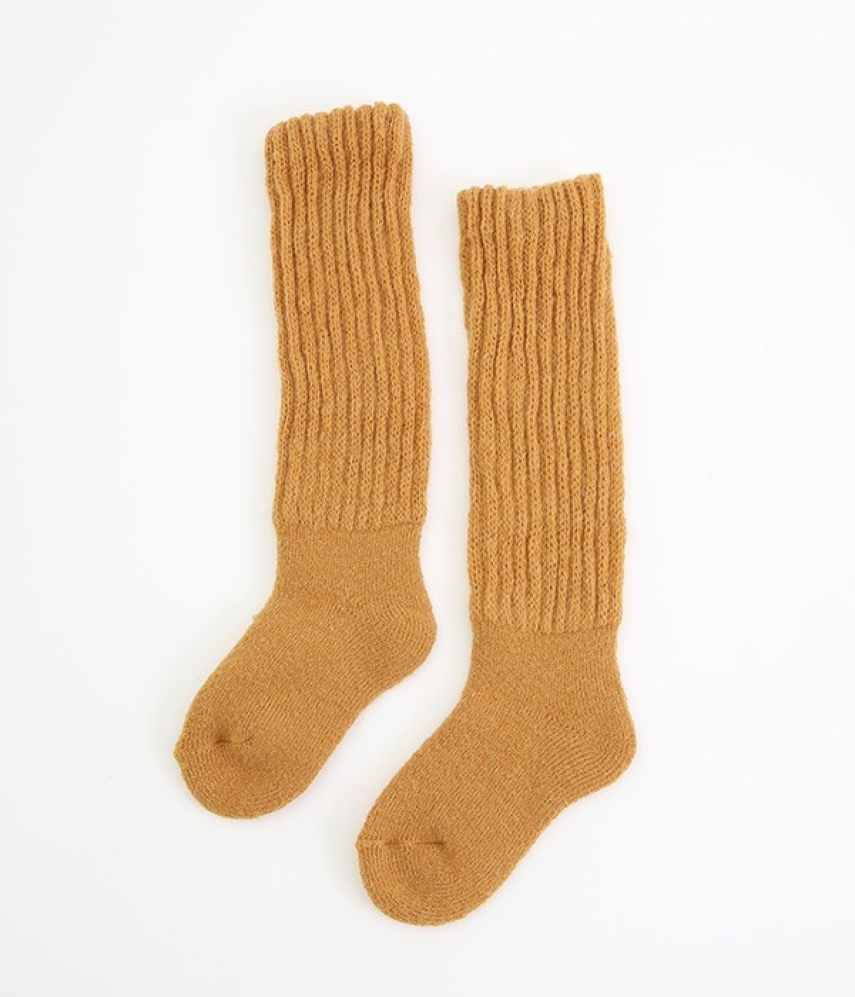 内側シルクレッグウォーマー付き ふっくらパイル靴下(山吹色-ONESIZE)