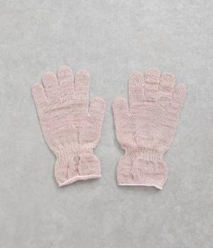 絹のハンドケア　平巻手袋(桃色-F)