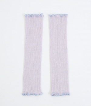 敏感肌に優しい　シルクとコットンのアームカバー(藤色-ONESIZE)