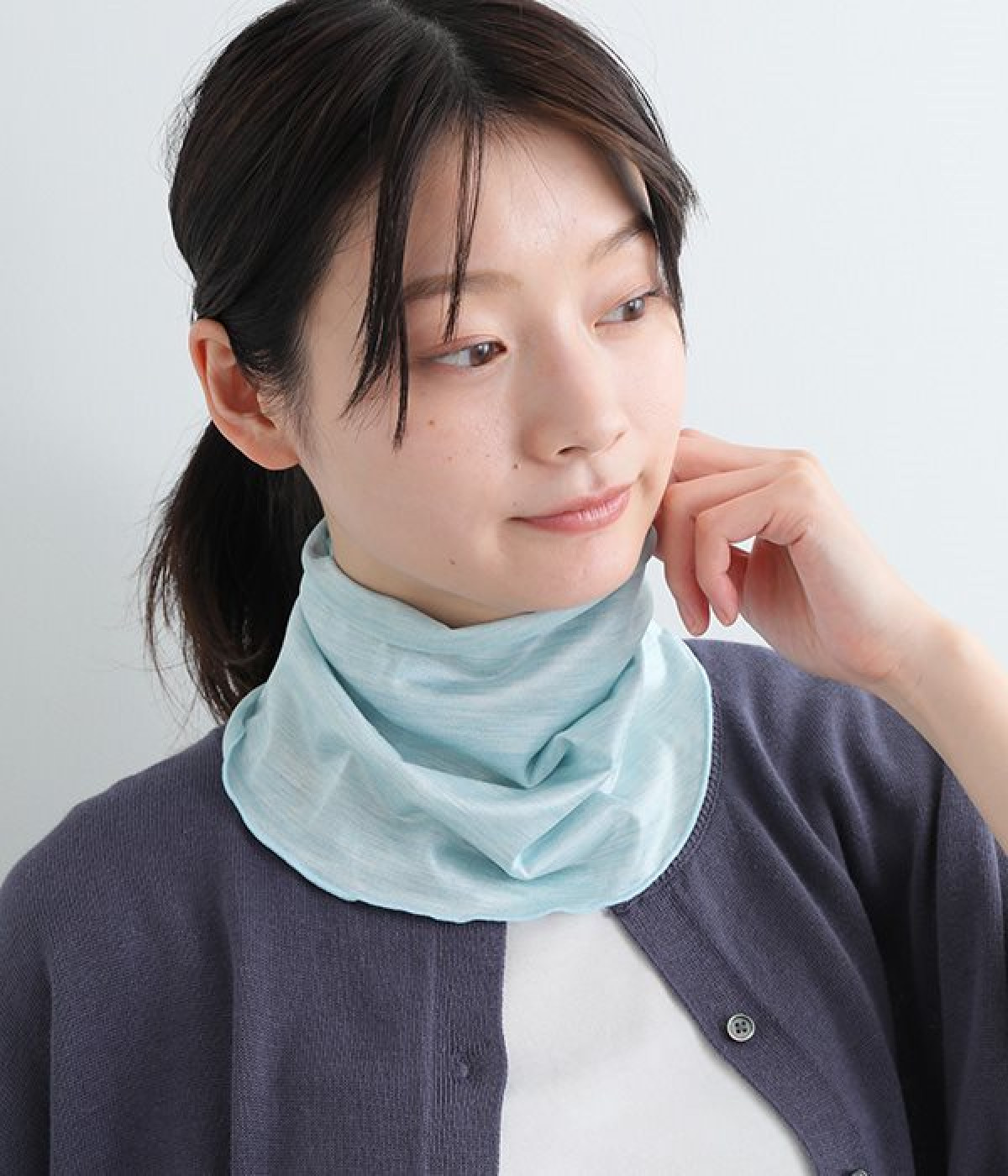 冷感シルクのネックカバー(空色-ONESIZE)