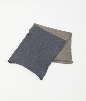 【極暖シルクシリーズ】ネックウォーマー(紺×銀-ONESIZE)